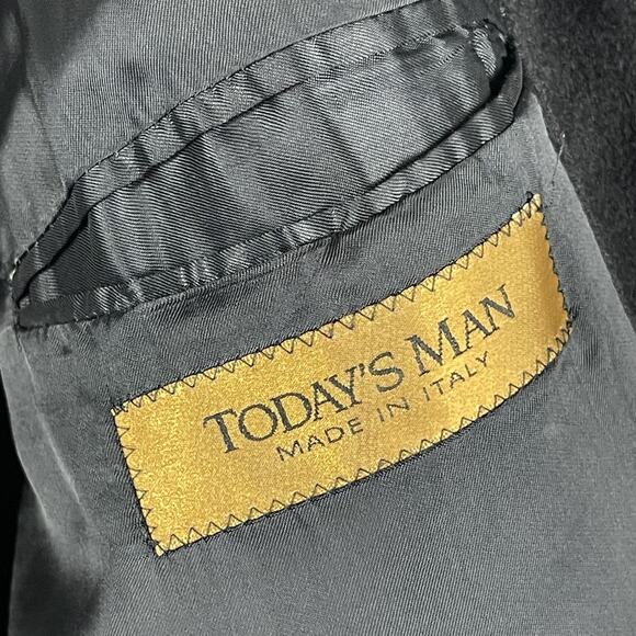 Todays Man Cashmere Blazer Jacket Mens 50R Black Italian Lanificio del Casentino - Picture 5 of 16
